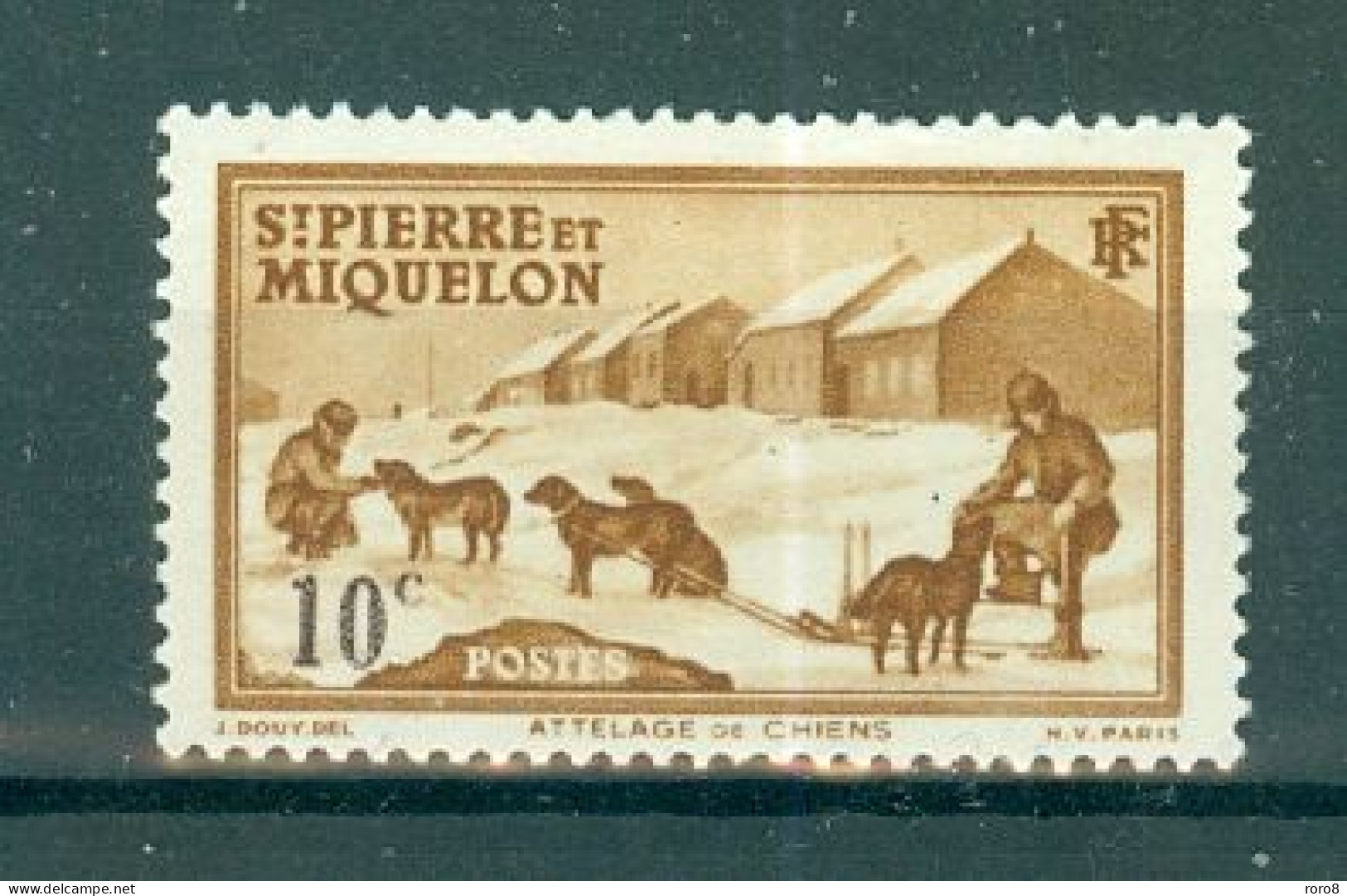 ST-PIERRE-ET-MIQUELON - N°171* MH Trace De Charnière SCAN DU VERSO. Attelage. - Unused Stamps