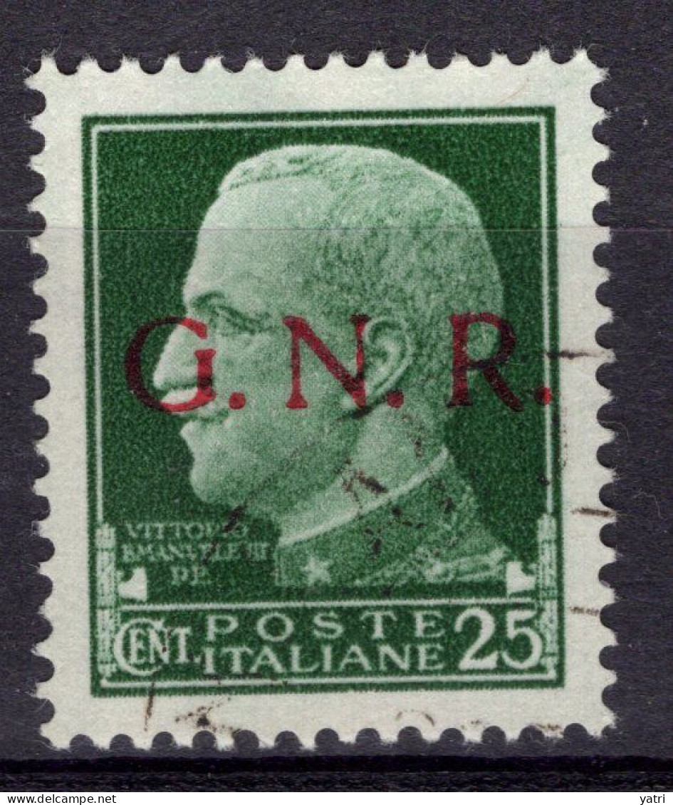 Repubblica Sociale (1943) - GNR Brescia, 25 Centesimi Ø - Afgestempeld