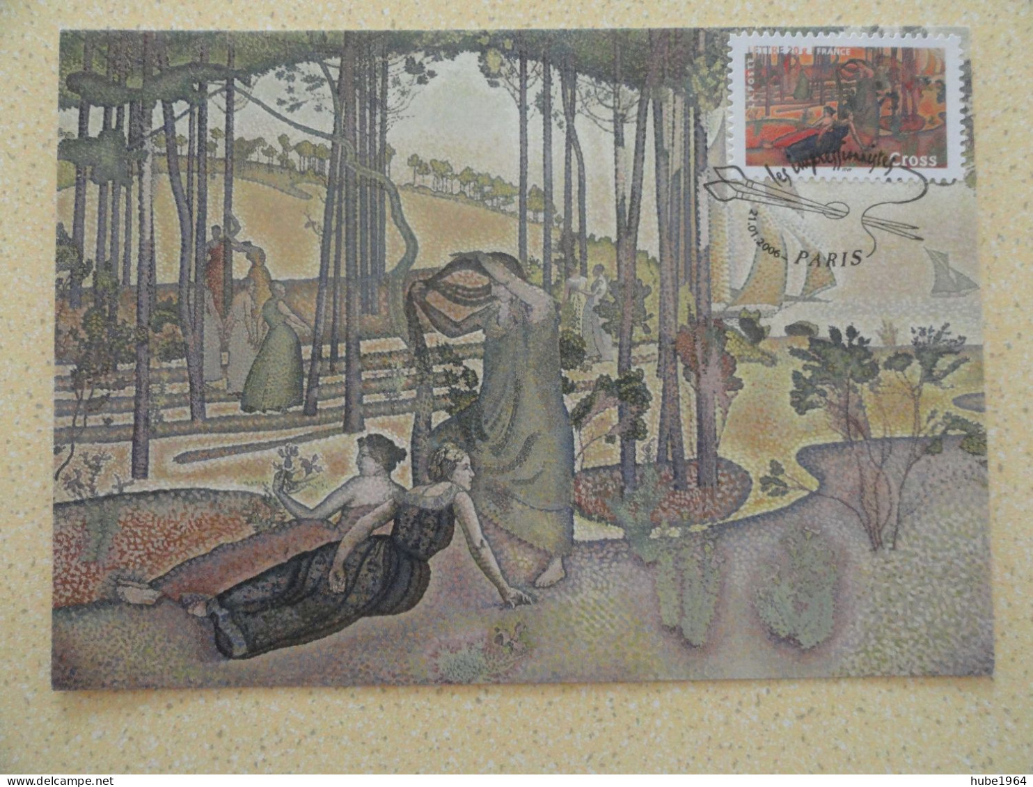 CARTE MAXIMUM CARD L'AIR DU SOIR PAR CROSS DIT DELACROIX H.E. FRANCE - Impressionisme