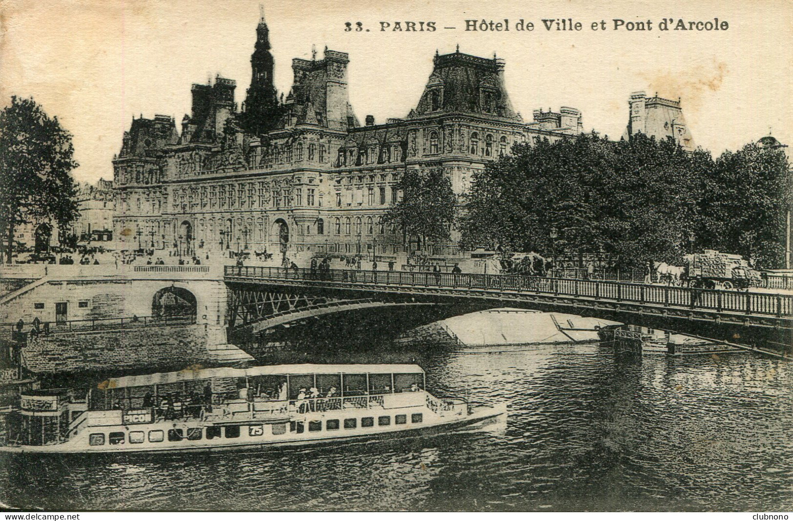 CPA - PARIS - HOTEL DE VILLE ET PONT D'ARCOLE - Other Monuments