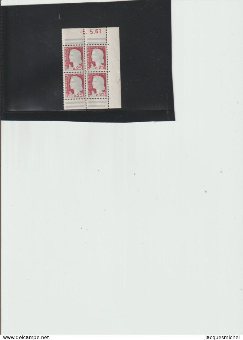 N° 1263 - 0,25 Marianne De DECARIS - Coin Daté De Carnet De 20 - 5.5.61 - - 1960-1969