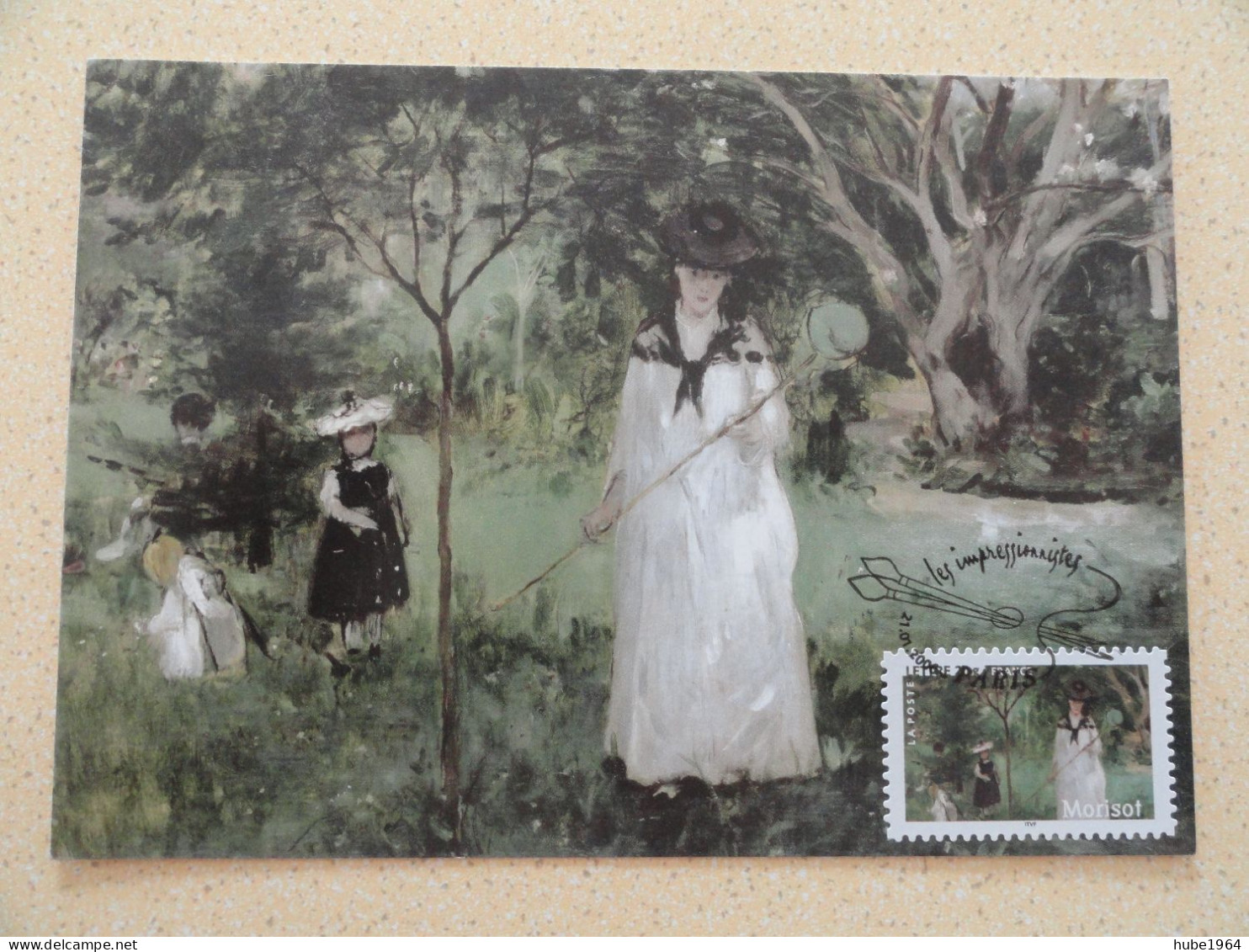 CARTE MAXIMUM CARD LA CHASSE AUX PAPILLONS PAR BERTHE MORISOT FRANCE - Impressionismus