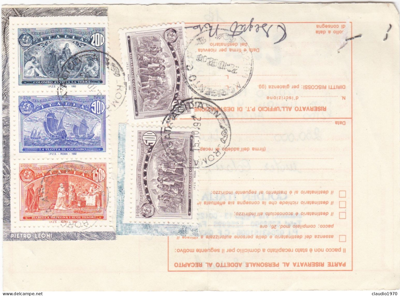 ITALIA  - REPUBBLICA - ROMA  - BOLLENTTINO SPEDIZIONE - VIAGGIATA PER AGRIGENTO - 1992 - 1991-00: Poststempel