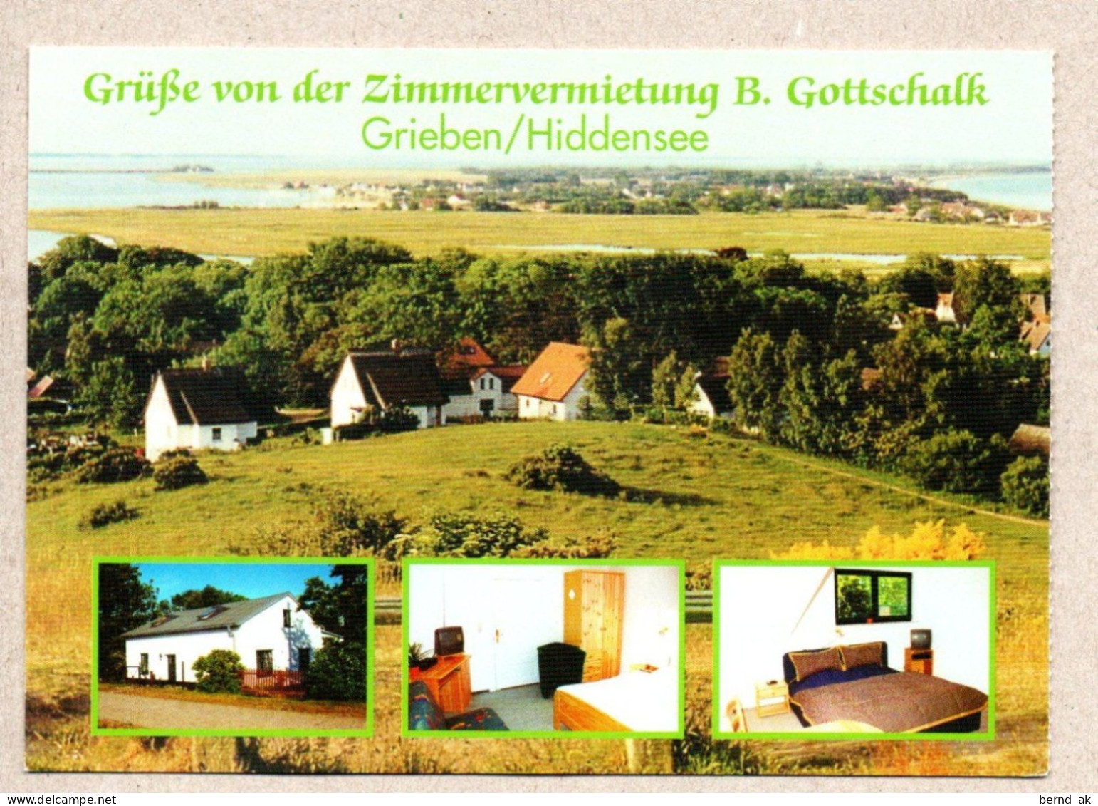 A1615}  AK - BRD - Zimmervermietung Gottschalk - Grieben Hiddensee - Hiddensee