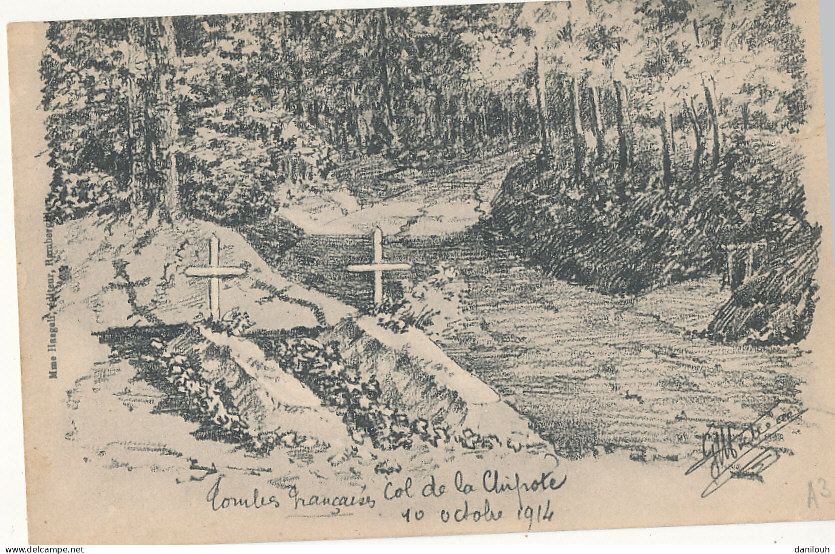 MILITARIA    Tombes Françaises Col De La CHIPOTE  10 Octobre 1914 / VOSGES - Oorlogsbegraafplaatsen
