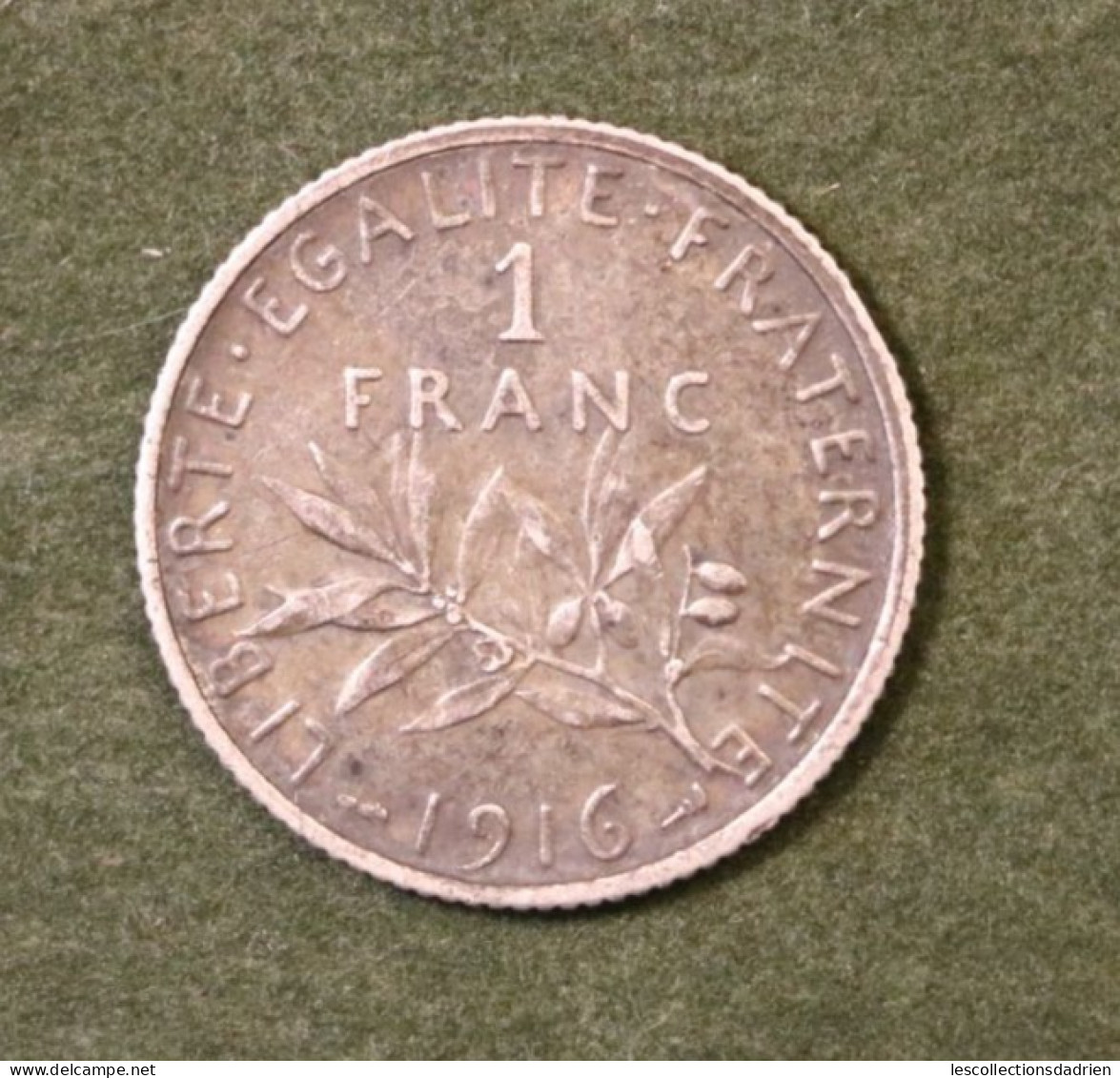 Pièce En Argent Française 1 Franc 1916  - French Silver Coin - 1 Franc