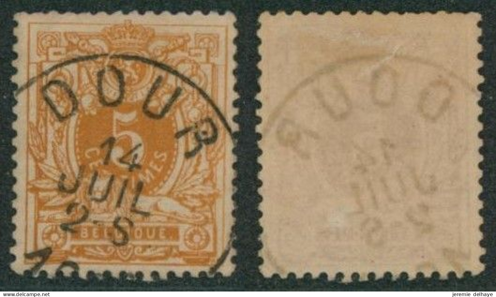 émission 1869 - N°28 Obl Simple Cercle "Dour" // (AD) - 1869-1888 Lion Couché (Liegender Löwe)