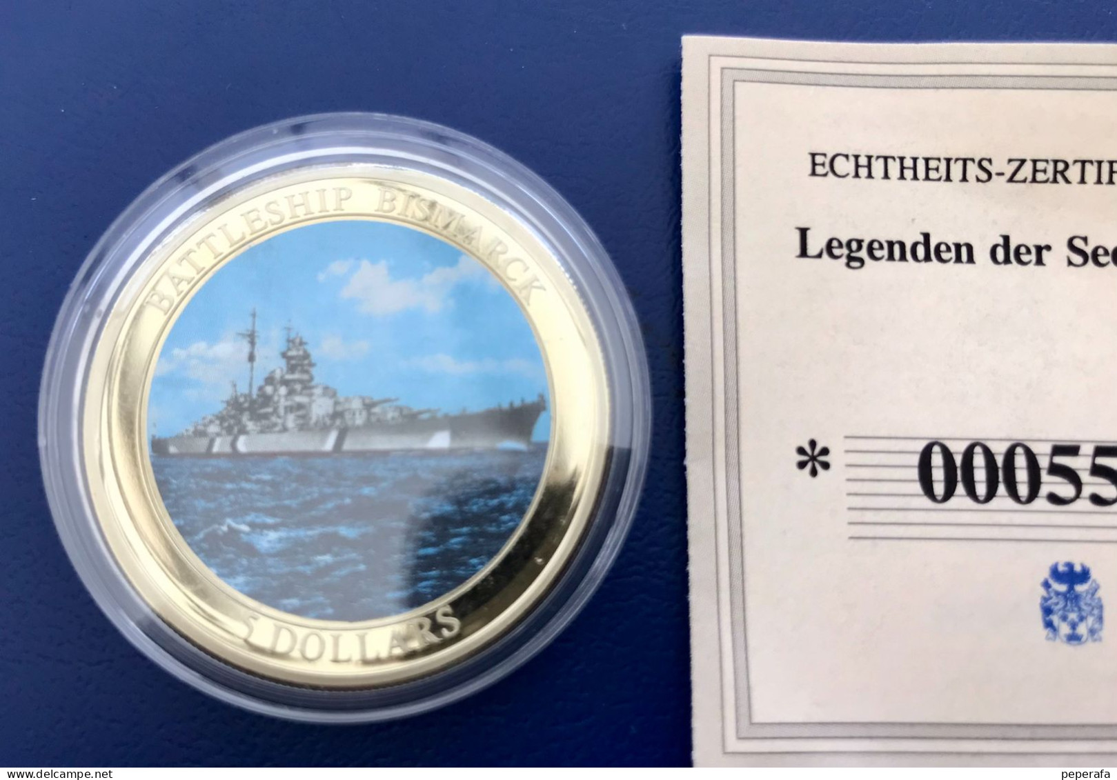 LIBERIA  2006,  5 Dollar Commemorative, BATTLESHIP BISMARCK - Liberia