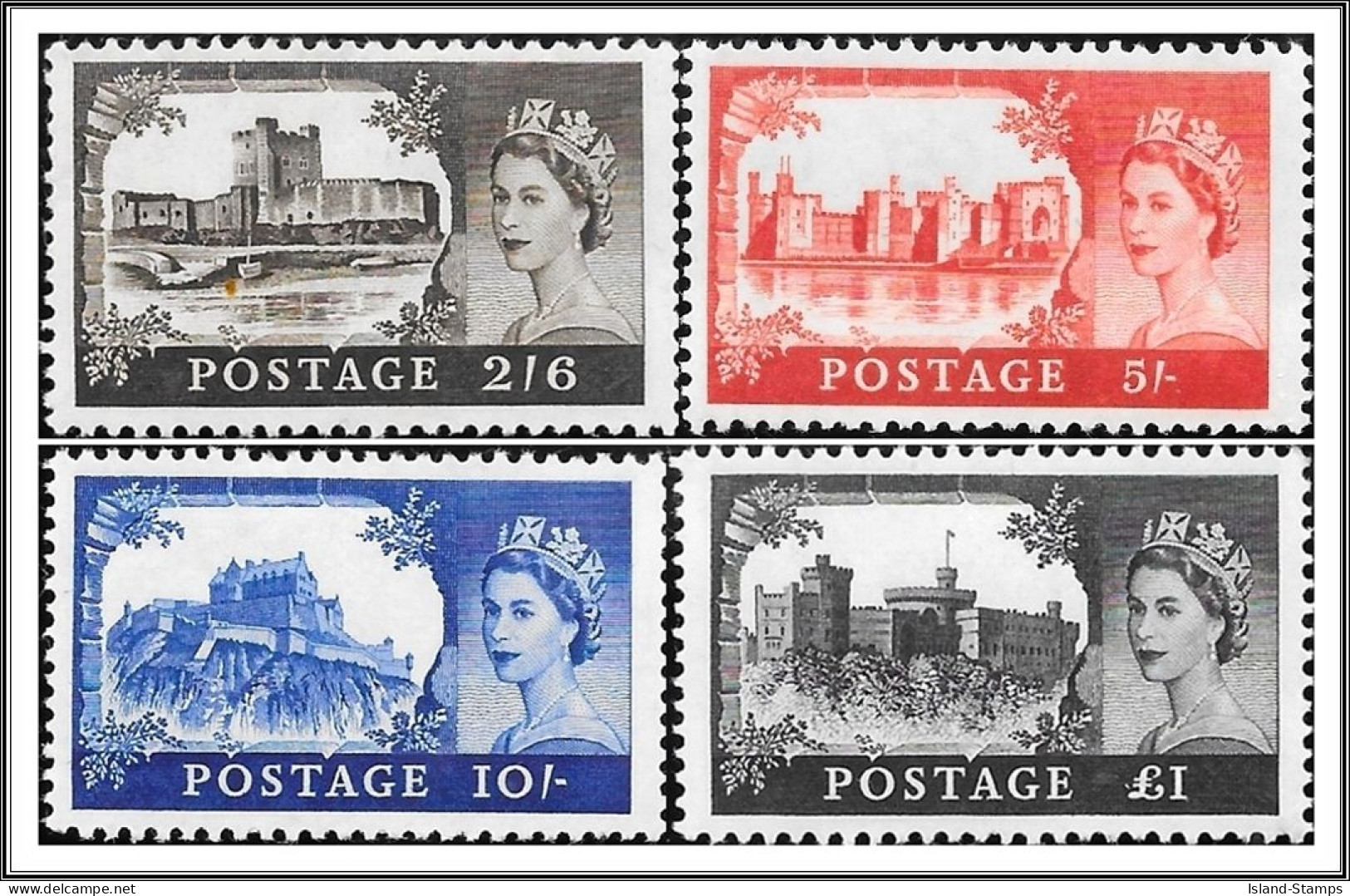 SG759-762 1967 Wilding Castles Stamp Set Unmounted Mint Except £1 Which Is Light Mounted Hrd2d - Ungebraucht