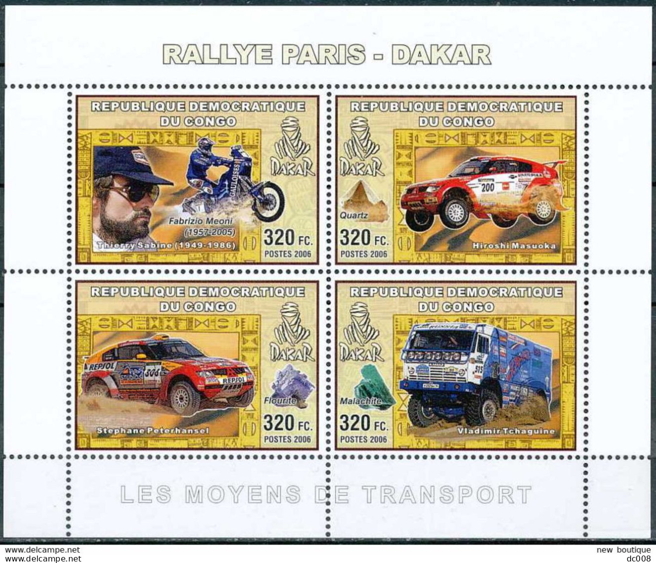 2006 Rallye Paris-Dakar - Complet-volledig 5 Blocs - Mint/hinged