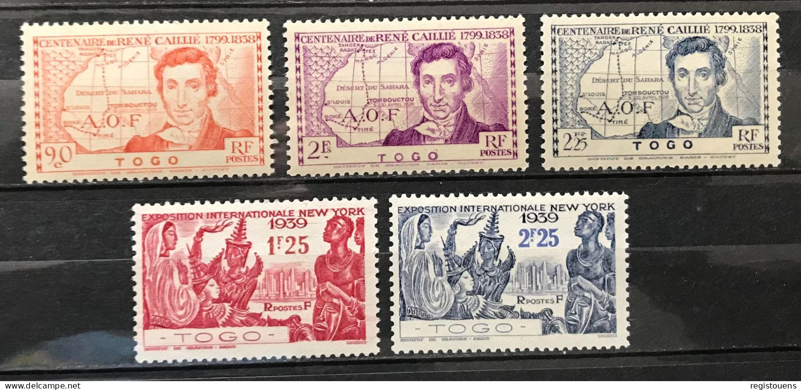 Lot De 5 Timbres Neufs* Togo 1939 - Unused Stamps