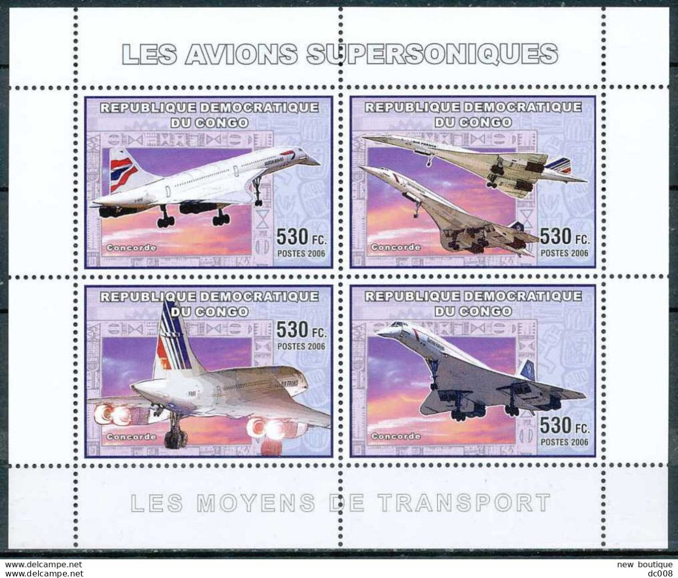 2006 Les Avions Supersoniques - Complet-volledig 5 Blocs - Mint/hinged