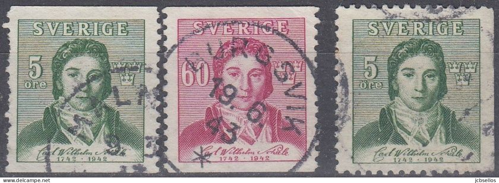 SUECIA 1942 Nº 296/297 + 296a USADO - Used Stamps