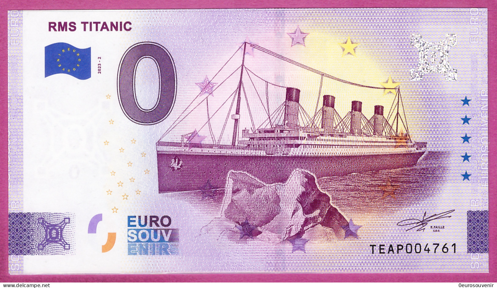 0-Euro TEAP 2023-2 RMS TITANIC - IRLAND - Private Proofs / Unofficial