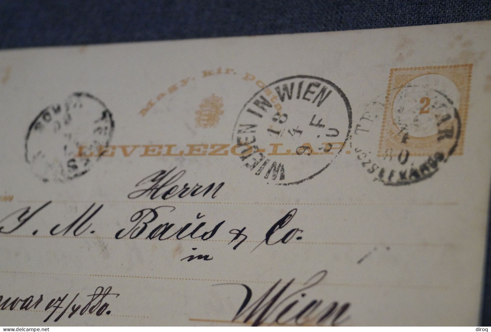 Superbe Envoi,Hollande,Pays-Bas,oblitération Wieden In  Wien 1880 - Cartes-lettres