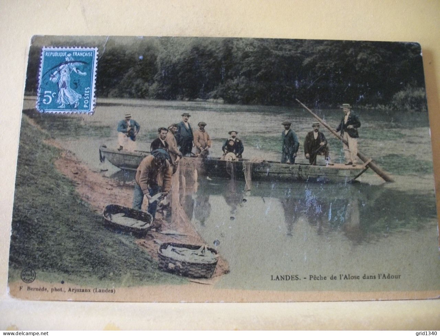 L4 1241 CPA - 40 LANDES - PECHE DE L'ALOSE DANS L'ADOUR - ANIMATION. - Fishing