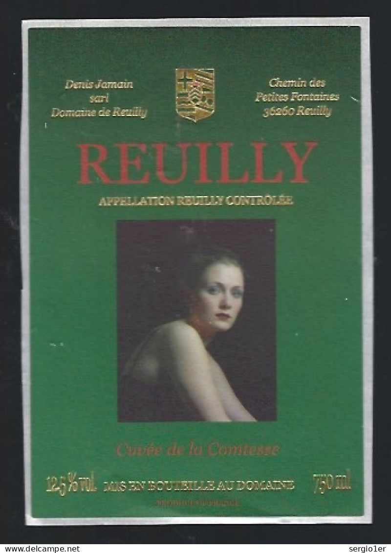 étiquette  Vin  Reuilly  Cuvée De La Contesse  Denis Jamain Domaine De Reuilly  36  " Femme" - Vino Rosso