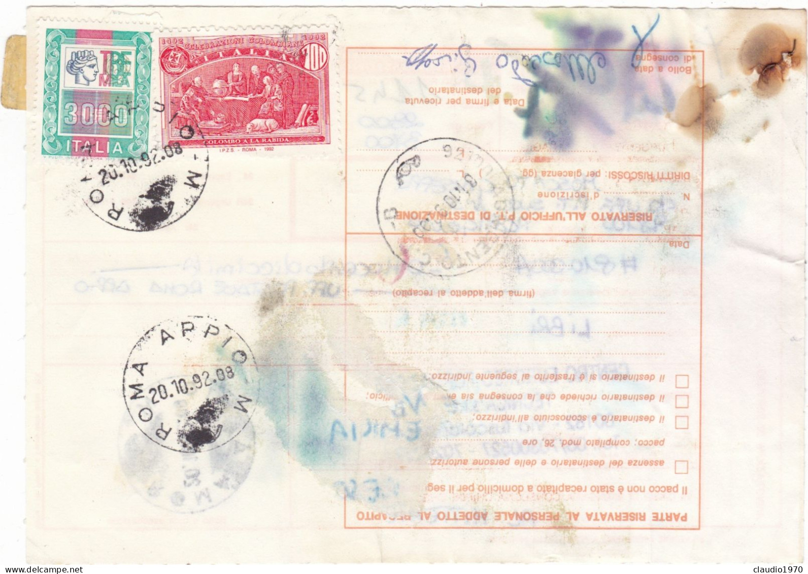 ITALIA  - REPUBBLICA - ROMA  - BOLLENTTINO SPEDIZIONE - VIAGGIATA PER AGRIGENTO - 1992 - 1991-00: Poststempel