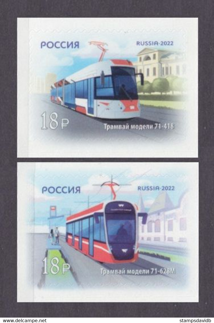 2022 Russia 3191-3192 Public Transport - Tramways 3,50 € - Tranvías