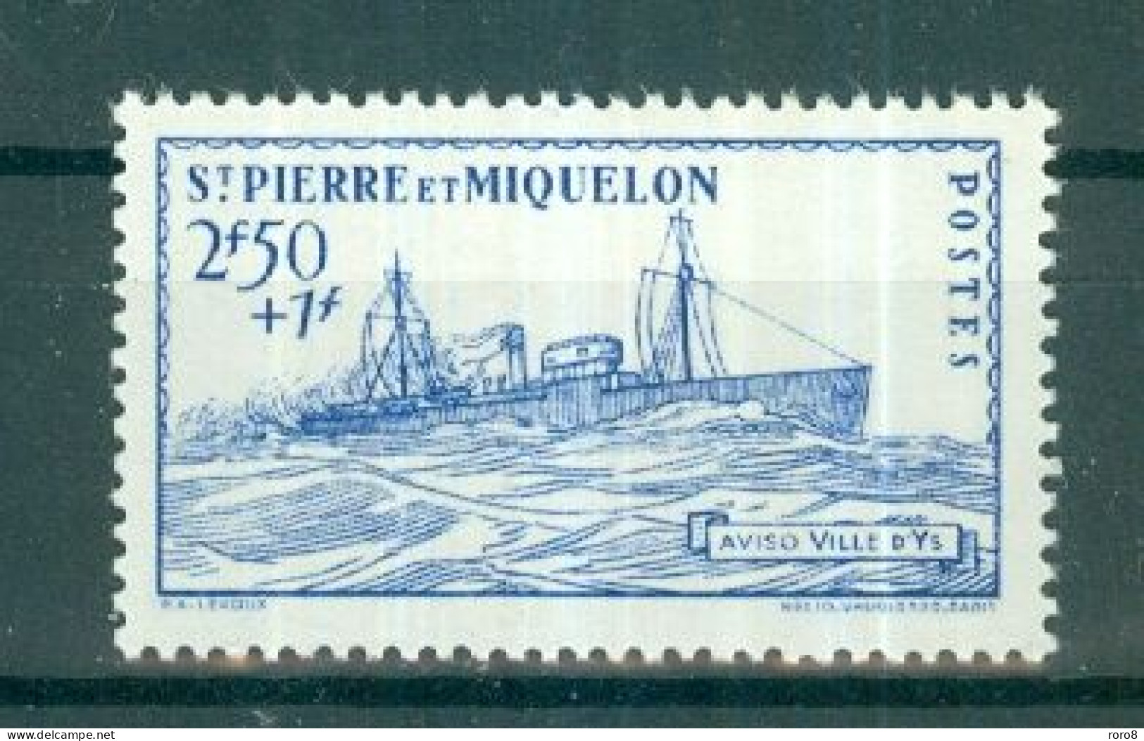 ST-PIERRE-ET-MIQUELON - N°208* MH Trace De Charnière SCAN DU VERSO. Défense De L'Empire. - Neufs
