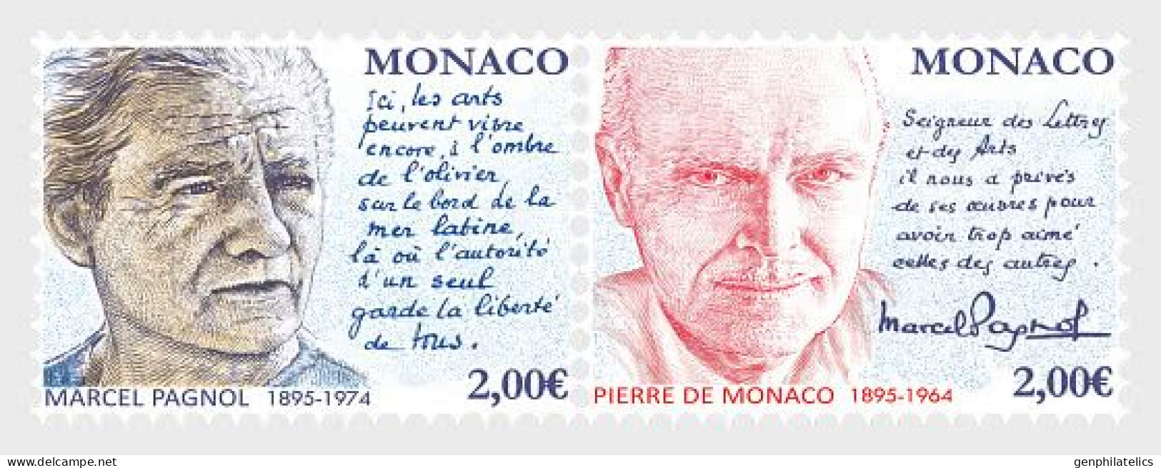 MONACO 2024 PEOPLE Famous Persons. Tribute To Marcel Pagnol And Prince Pierre Of Monaco - Fine Set MNH - Ongebruikt