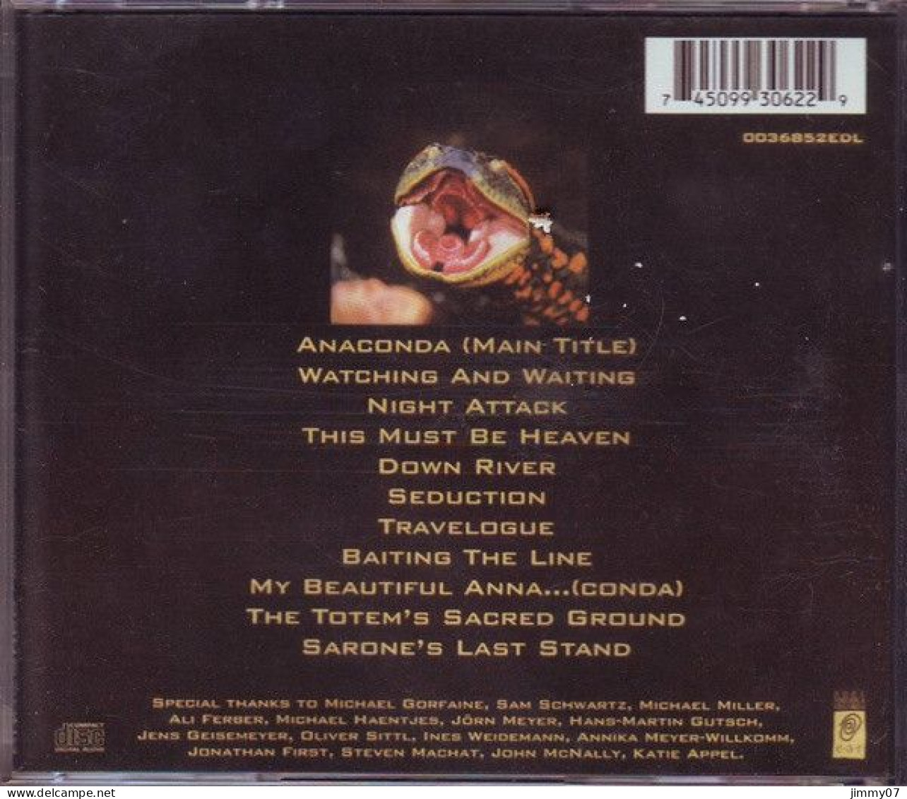 Randy Edelman - Anaconda (Original Motion Picture Soundtrack) (CD, Album) - Música De Peliculas