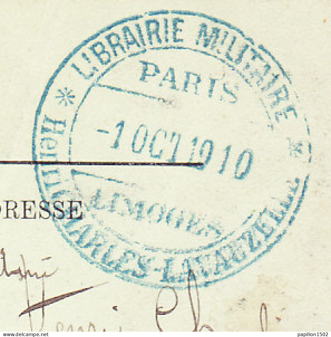 E-Tunisie-107D01  TUNIS, Avenue Jules Ferry, Voir Verso Cachet ""librairie Militaire"", Cpa (état) - Tunesien