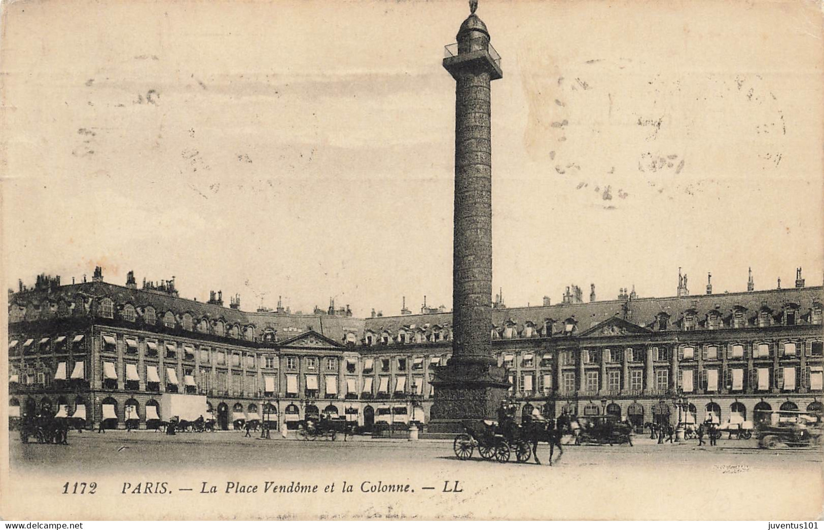 CPA Paris-La Place Vendôme Et La Colonne-1172-Timbre     L2852 - Places, Squares