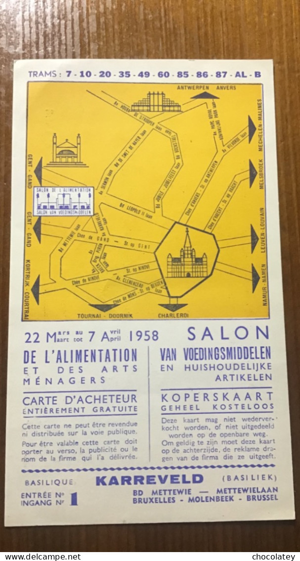 Meli Adinkerke Florizoone Carte D,acheteur Salon De L,alimentation 1958 Expo - Werbung