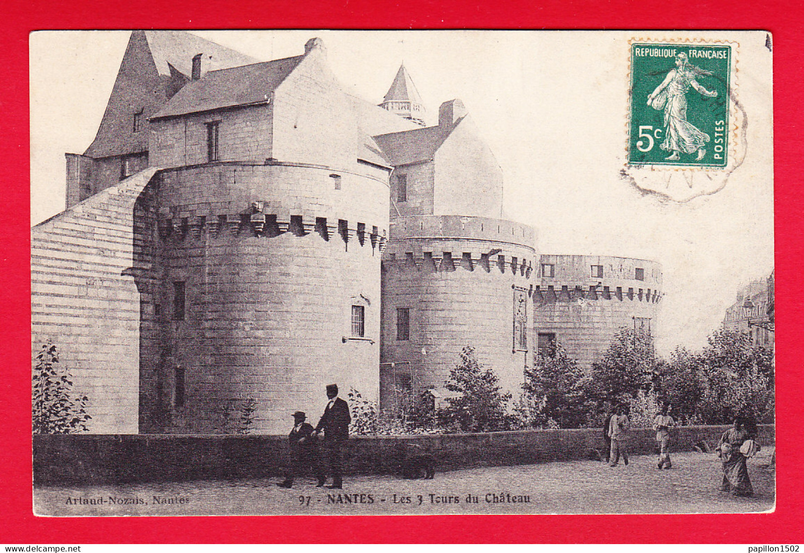 F-44-Nantes-61P54 Les 3 Tours Du Château, Animation, Cpa BE - Nantes