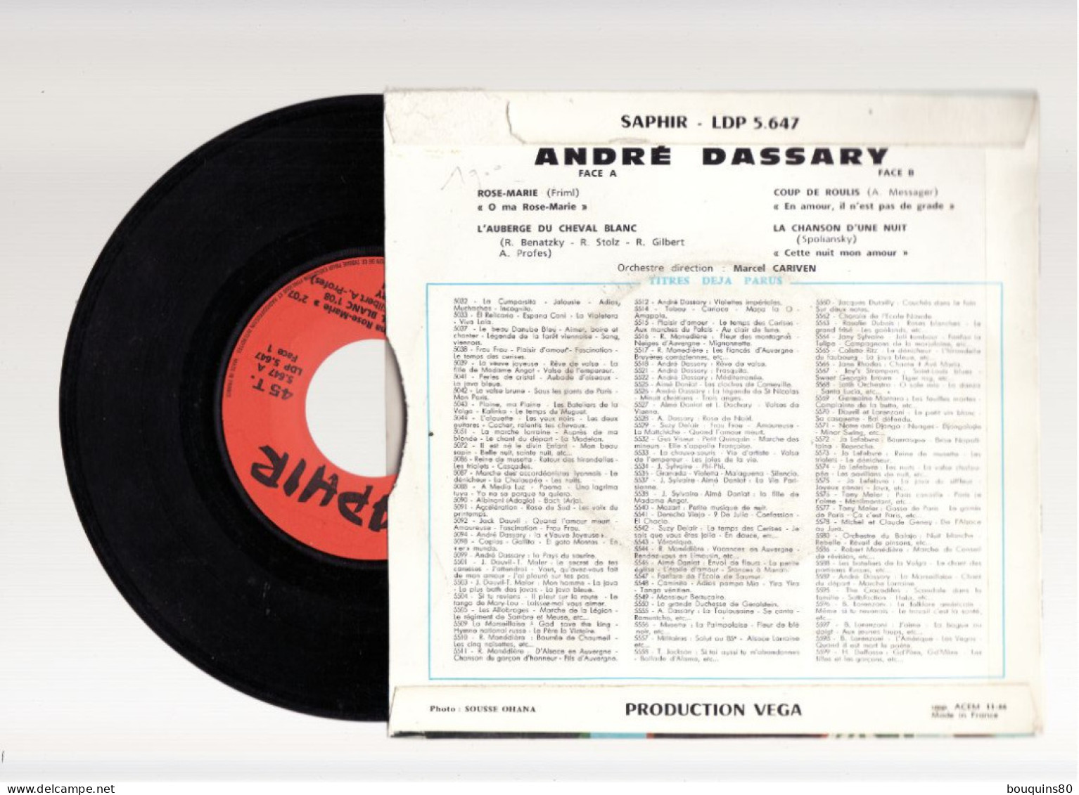 ANDRE DASSARY L'AUBERGE DU CHEVAL BLANC - Autres - Musique Française