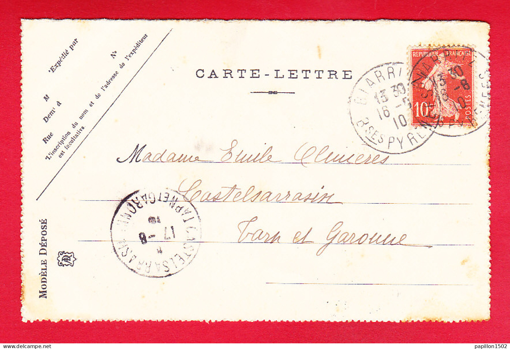 F-64-Biarritz-69P214  Carte Lettre Les Visites Au Rocher De La VIerge, Animation, Attelages, Cpa BE - Biarritz