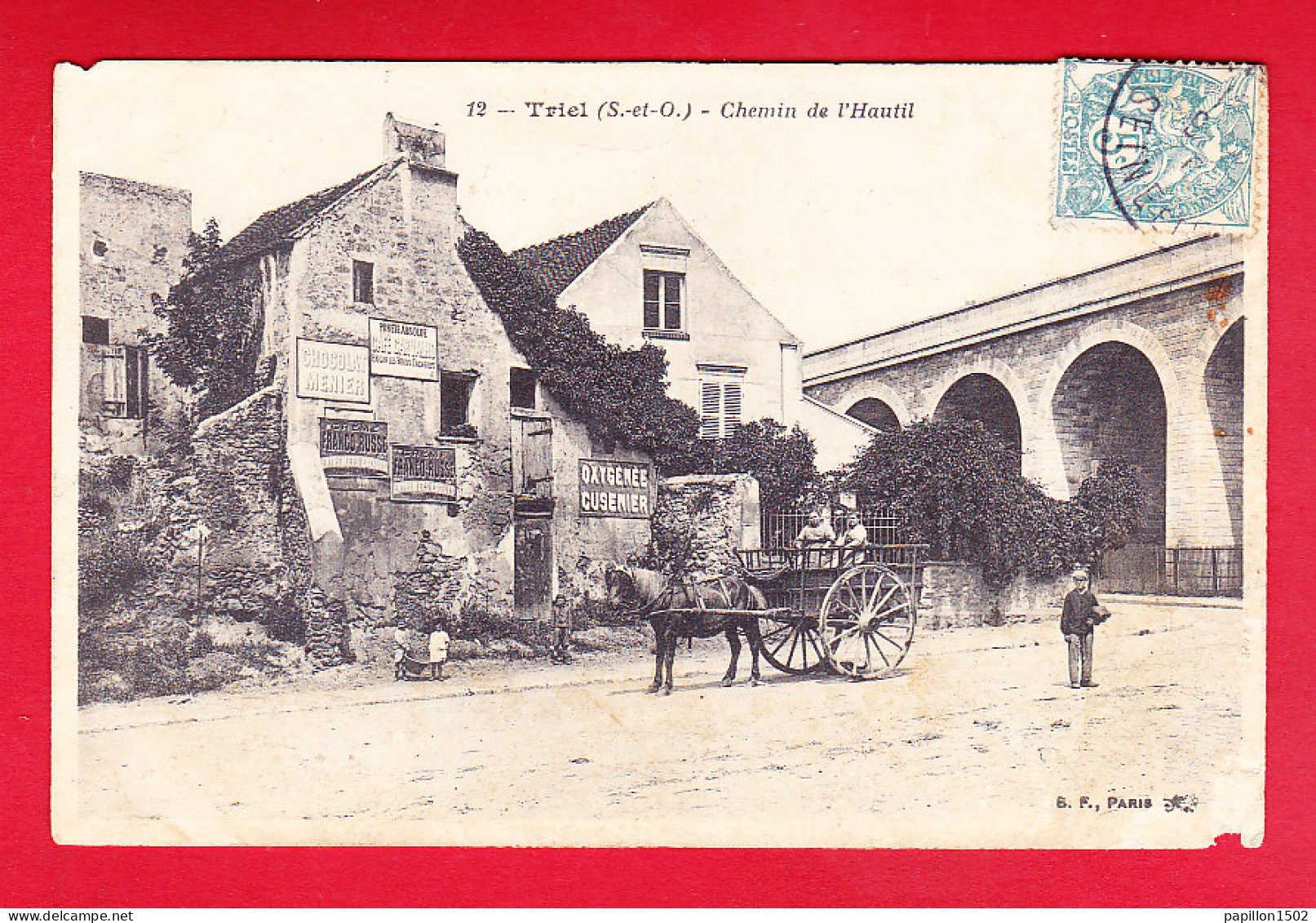 F-78-Triel-01P214  Chemin De L'Hautil, Attelage, Animation, Pub Diverses, Cpa (état) - Triel Sur Seine