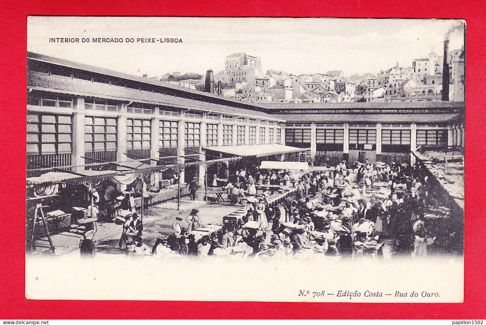 E-Portugal-131P214 LISBONNE, Intérieur Du Marché Aux Poissons, Animation, Cpa Précurseur BE - Lisboa