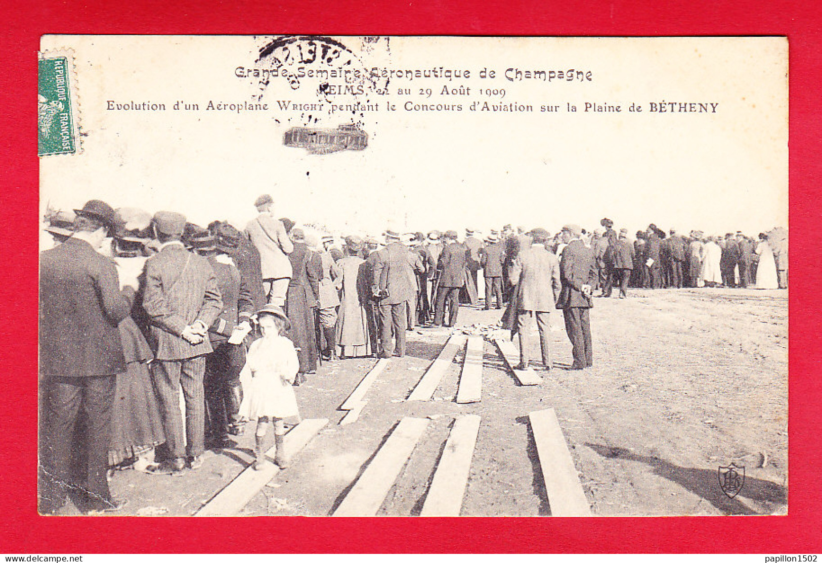 Aviation-165P214  Grande Semaine Aéronautique De Champagne, REIMS, évolution D'un Aéroplane WRIGHT Pendant Le Concours - Meetings