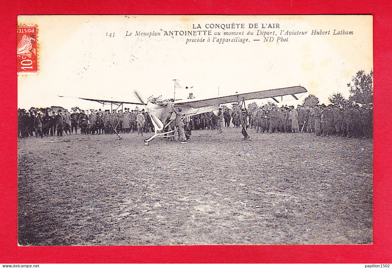 Aviation-170P214  Le Monoplan ANTOINETTE Au Moment Du Départ, L'éaviateur Hubert LATHAM, Procède à L'appareillage, Cpa B - ....-1914: Voorlopers