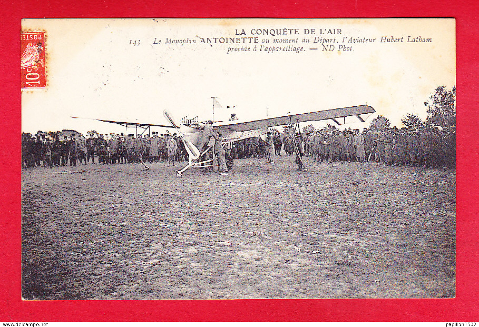 Aviation-170P214  Le Monoplan ANTOINETTE Au Moment Du Départ, L'éaviateur Hubert LATHAM, Procède à L'appareillage, Cpa B - ....-1914: Precursors
