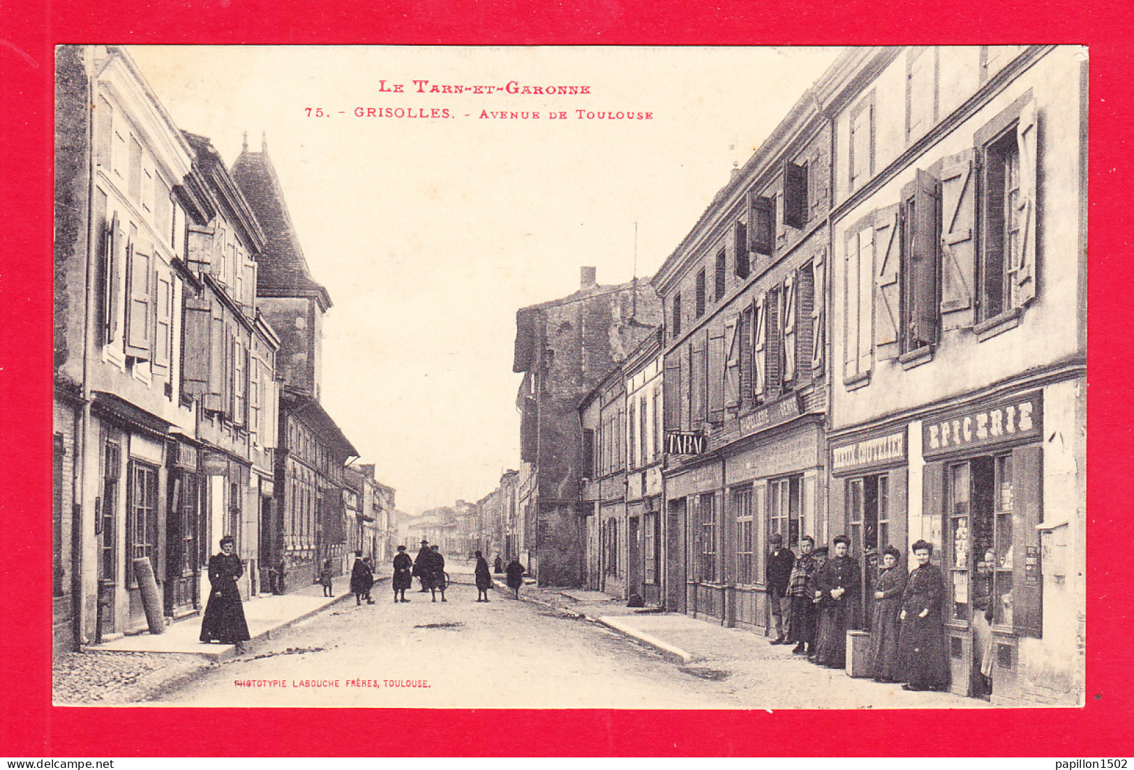 F-82-Grisolles-01Ph81  L'avenue De Toulouse, Commerces, Petite Animation, Cpa BE - Grisolles