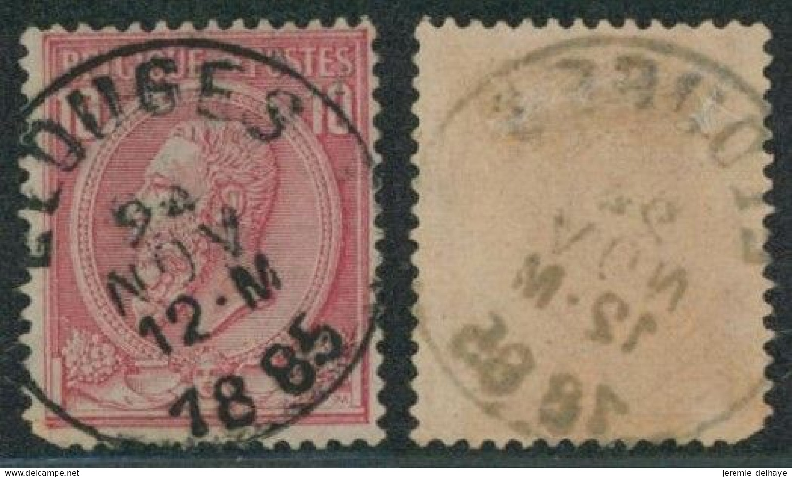 émission 1884 - N°46 Obl Simple Cercle "Elouges"  // (AD) - 1884-1891 Leopoldo II