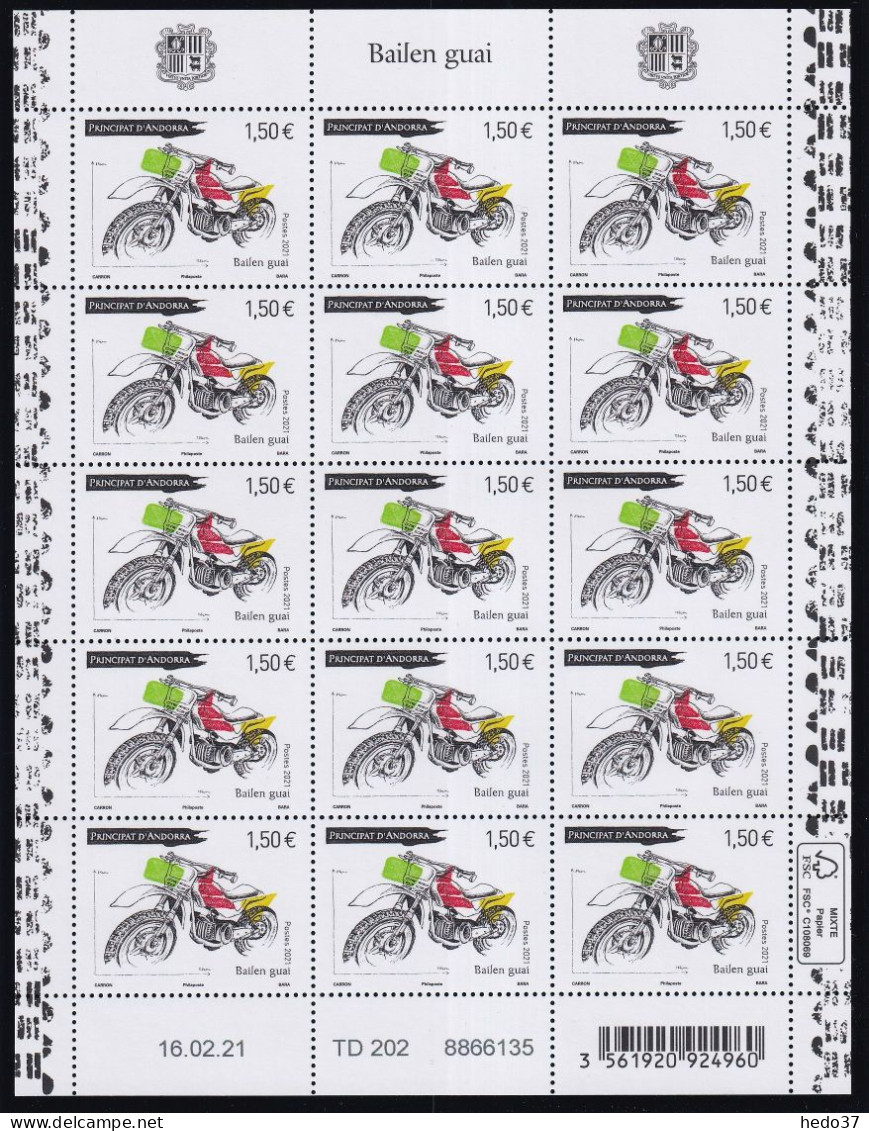 Andorre - Feuillets D'Andorre 2021/2022 N° 856/873,876/886 - Ensemble De 29 Feuillets - 30% Sous La Faciale - TB - Unused Stamps