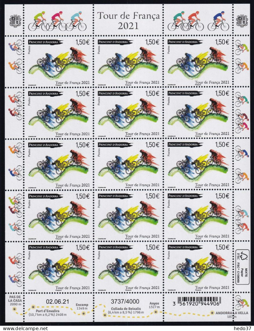 Andorre - Feuillets d'Andorre 2021/2022 n° 856/873,876/886 - Ensemble de 29 feuillets - 30% sous la faciale - TB