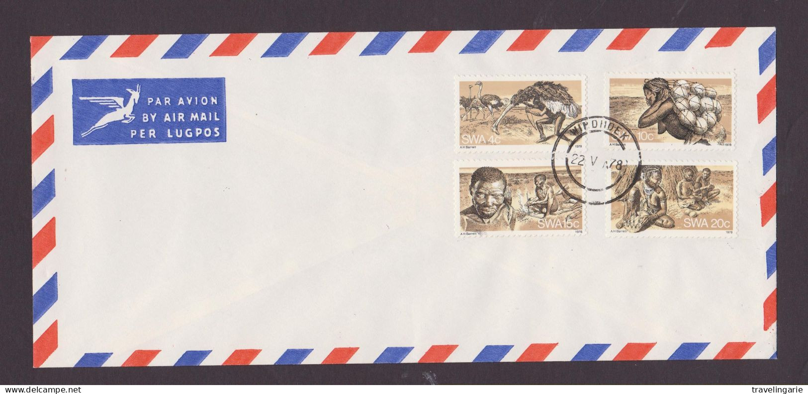 South West Africa 1978 Hottentot Tribal Set With Ostrich , Windhoek Cancel - Struzzi