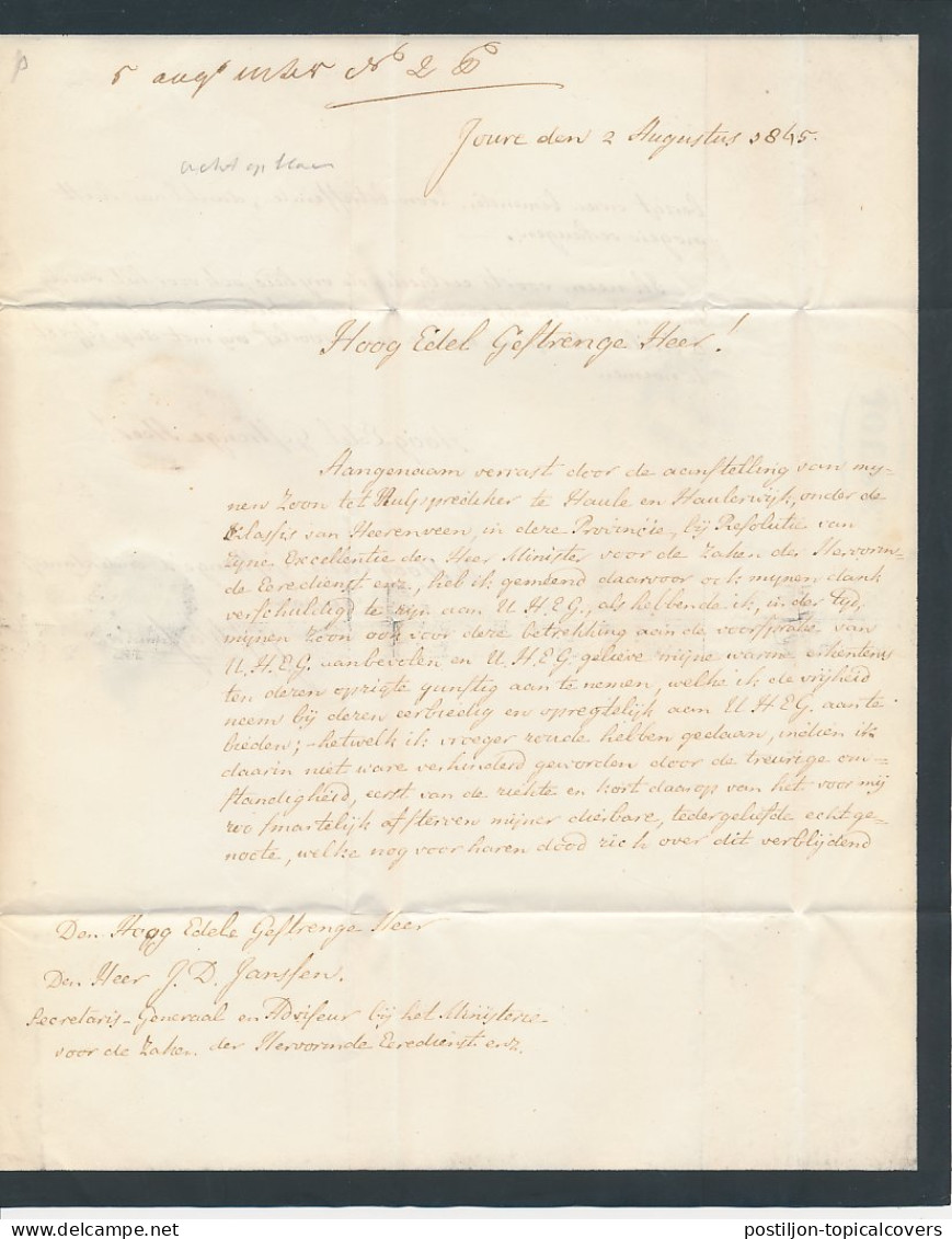 Distributiekantoor Joure - Heerenveen - S Gravenhage 1845 - ...-1852 Vorläufer