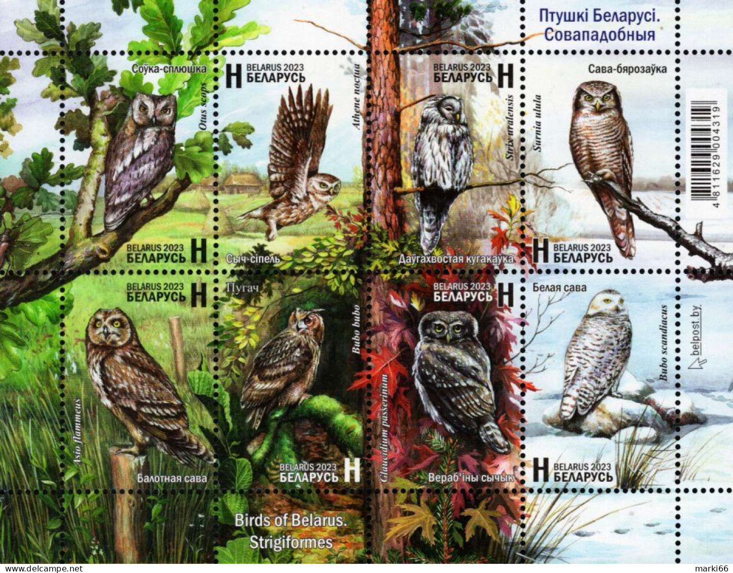 Belarus - 2023 - Birds Of Belarus - Owls - Mint Stamp Sheetlet - Wit-Rusland