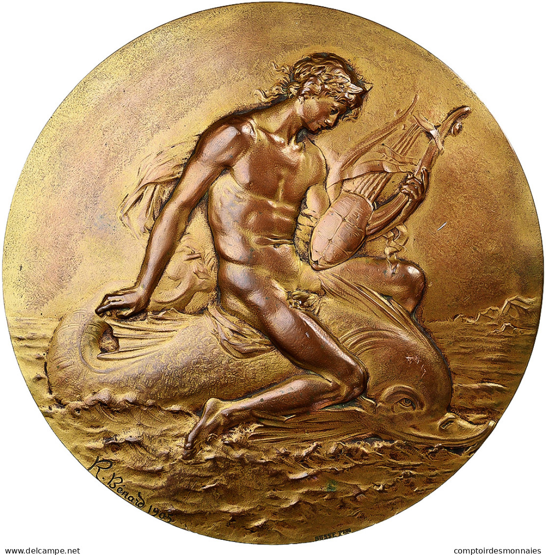 France, Médaille, Le Fabuleux Destin Du Dauphin, 1905, Bronze, Raoul Bénard - Other & Unclassified