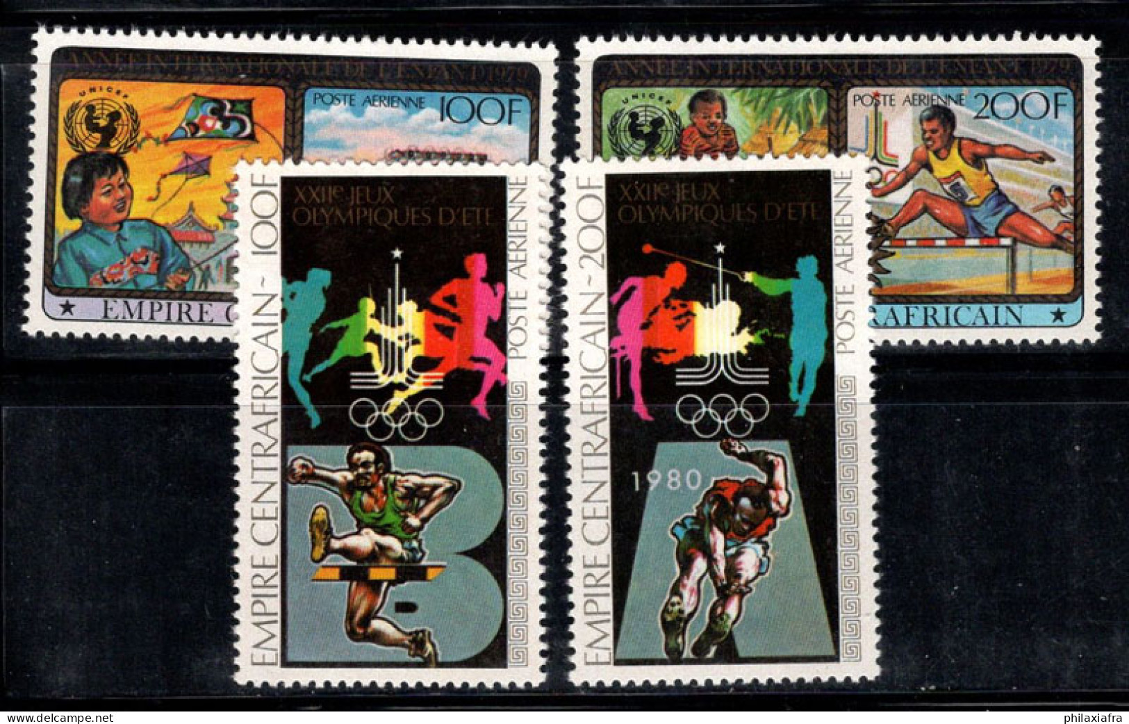 République Centrafricaine 1979 Mi. 610, 619 Neuf ** 100% Poste Aérienne Enfants, Jeux Olympiques - República Centroafricana