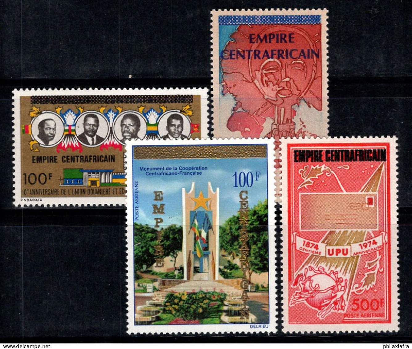 République Centrafricaine 1977 Mi. 454-457 Neuf ** 100% Poste Aérienne Surimprimé - República Centroafricana