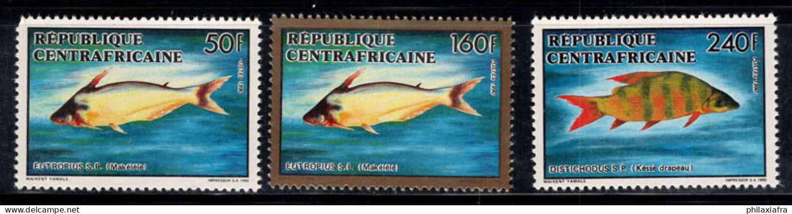 République Centrafricaine 1991 Mi. 1457-1459 Neuf ** 100% Poissons - Central African Republic