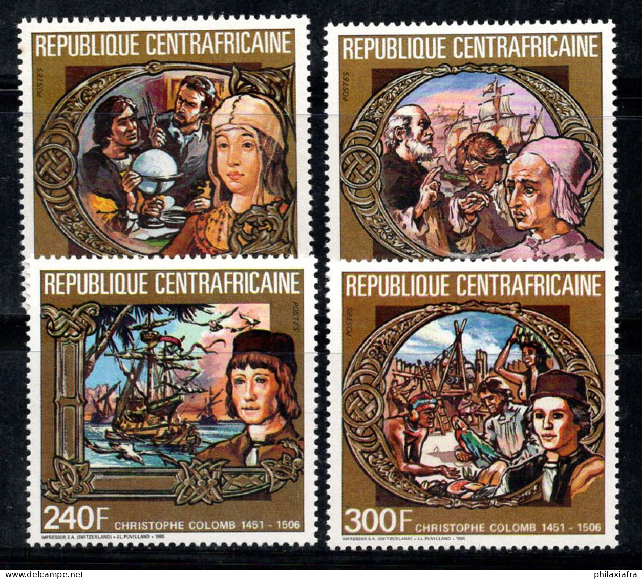 République Centrafricaine 1985 Mi. 1194-1197 Neuf ** 100% Christophe Colomb - Central African Republic