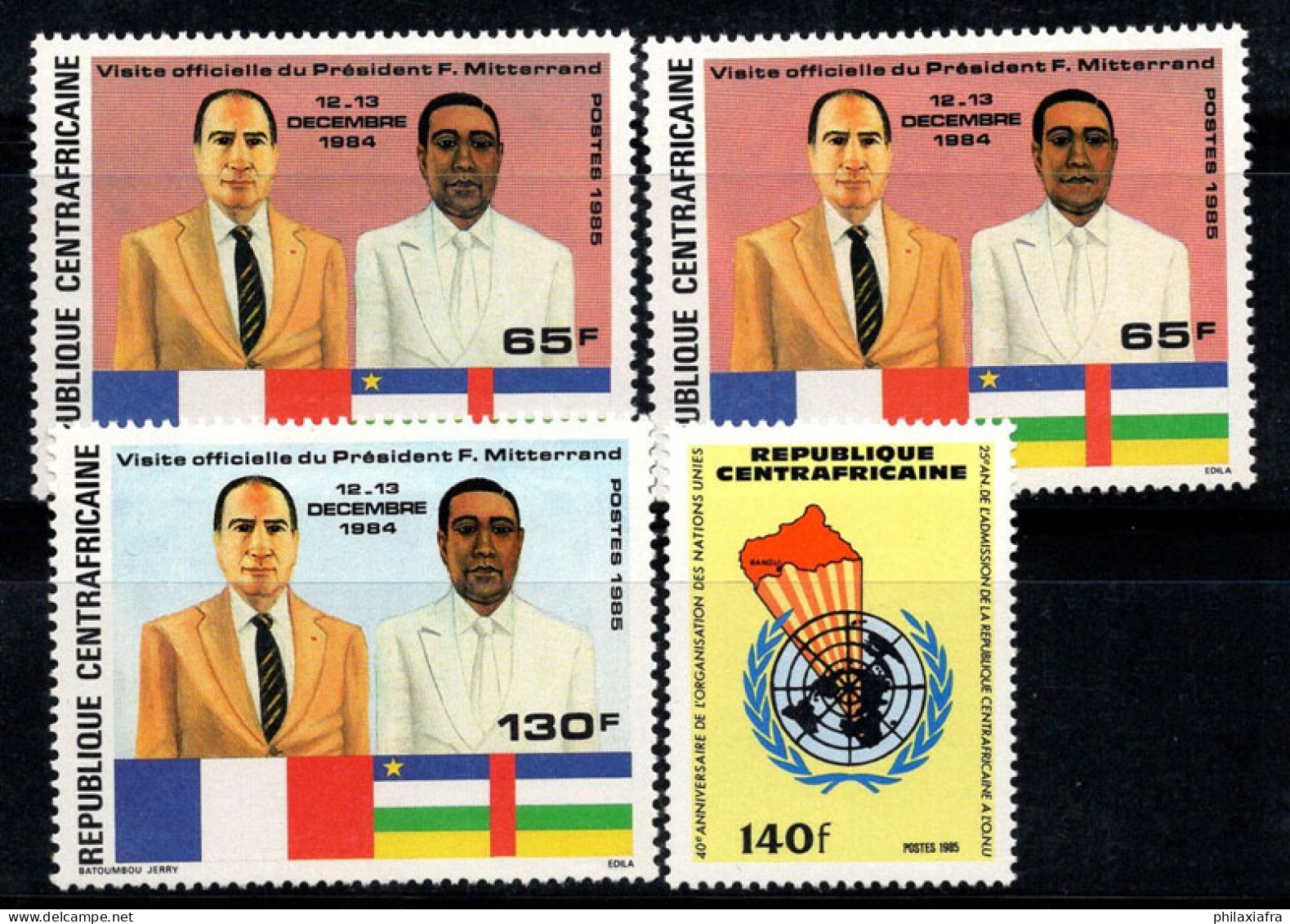 République Centrafricaine 1985 Mi. 1173-1175 Neuf ** 100% MESDAMES ET MESSIEURS LES PRÉSIDENTS, - Zentralafrik. Republik